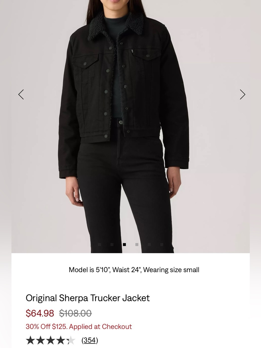 Levi's Black Sherpa-Trim Trucker Jacket